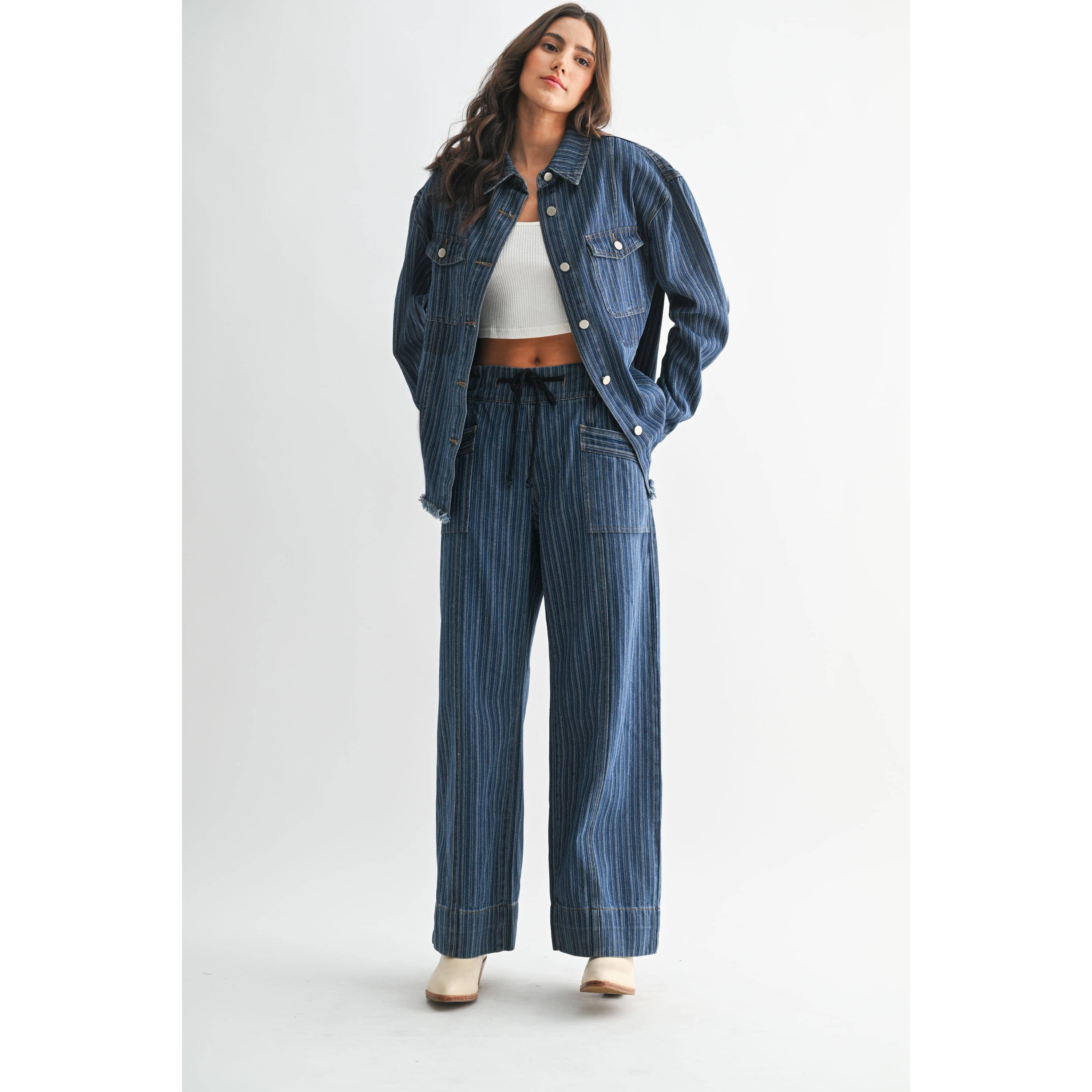 Ella Striped Denim Jacket