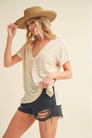 Zoie Relaxed V-Neck Tee FINAL SALE