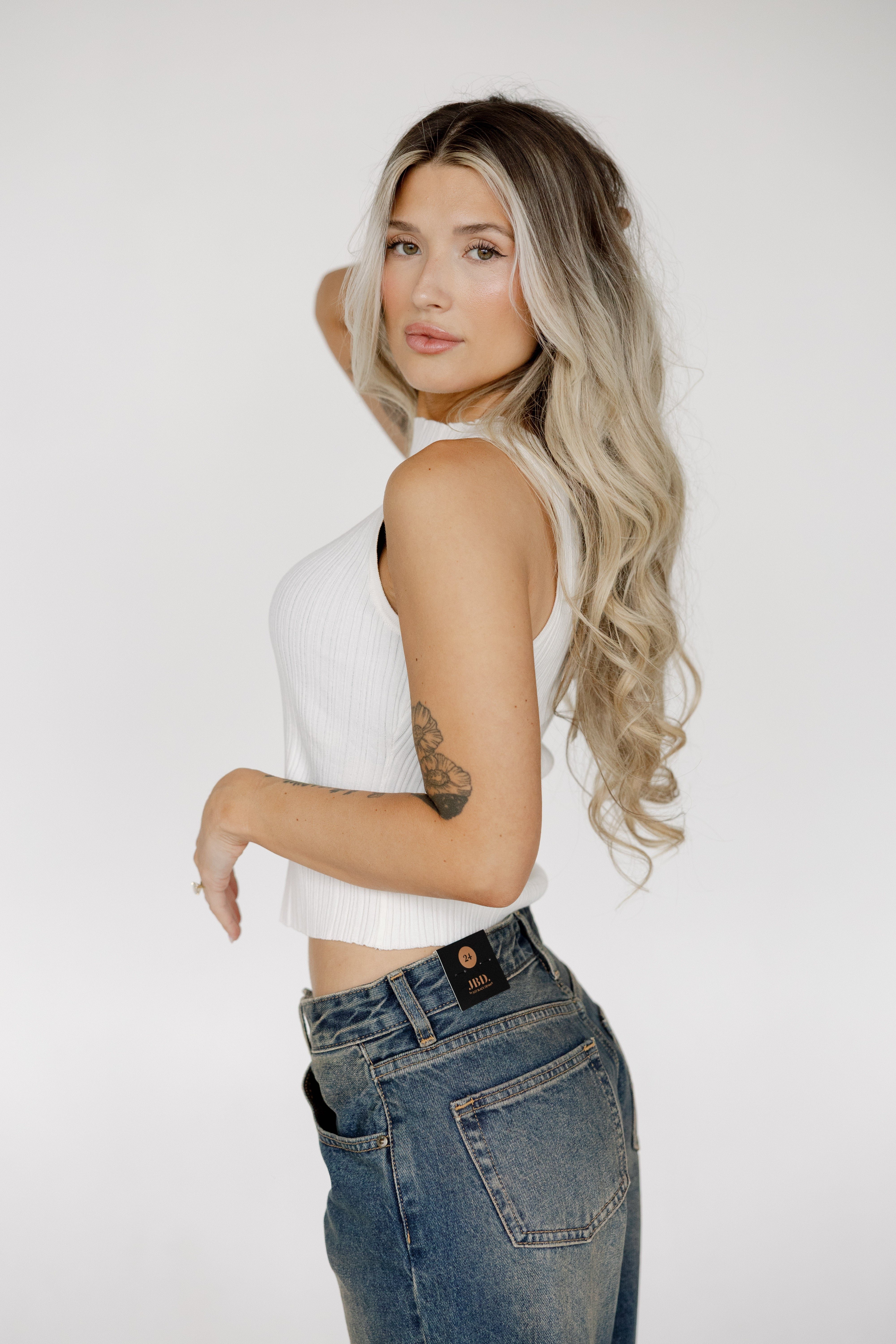 Casey Ribbed Knit Boat Neck Tank