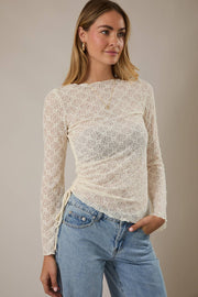 Callie Bell Sleeve Side Ruching Top