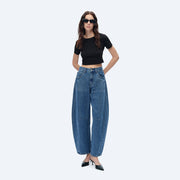 Katia High Rise Medium Wash Barrel Jeans
