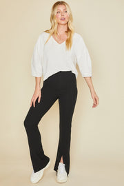 Alanna Slit Hem Flared Stretch Pant
