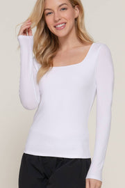 Harper Square Neck Double Layer Rib Top