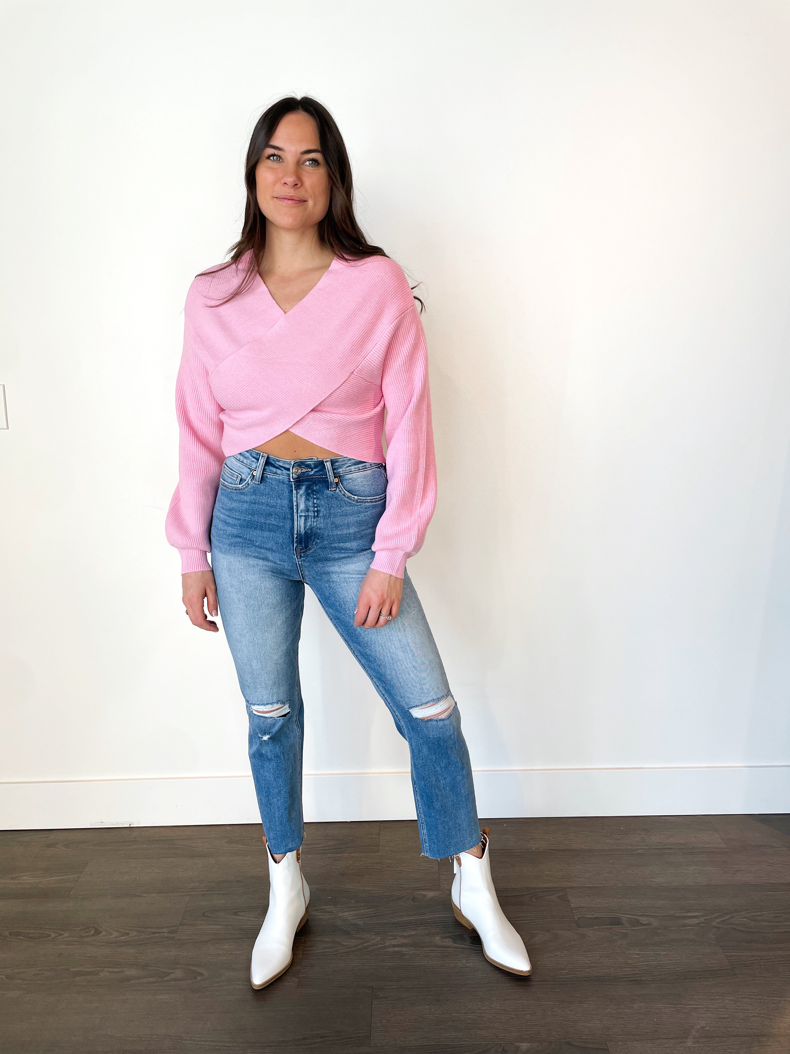 Kaya Crossover Knit Sweater | FINAL SALE