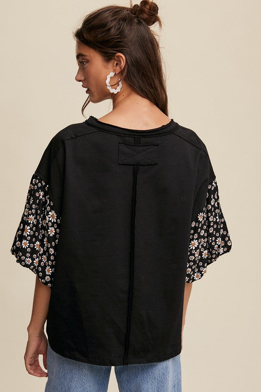 Vivi Contrast Sleeve Top | FINAL SALE