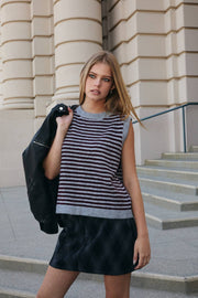 Keenan Striped Knit Sweater Vest FINAL SALE