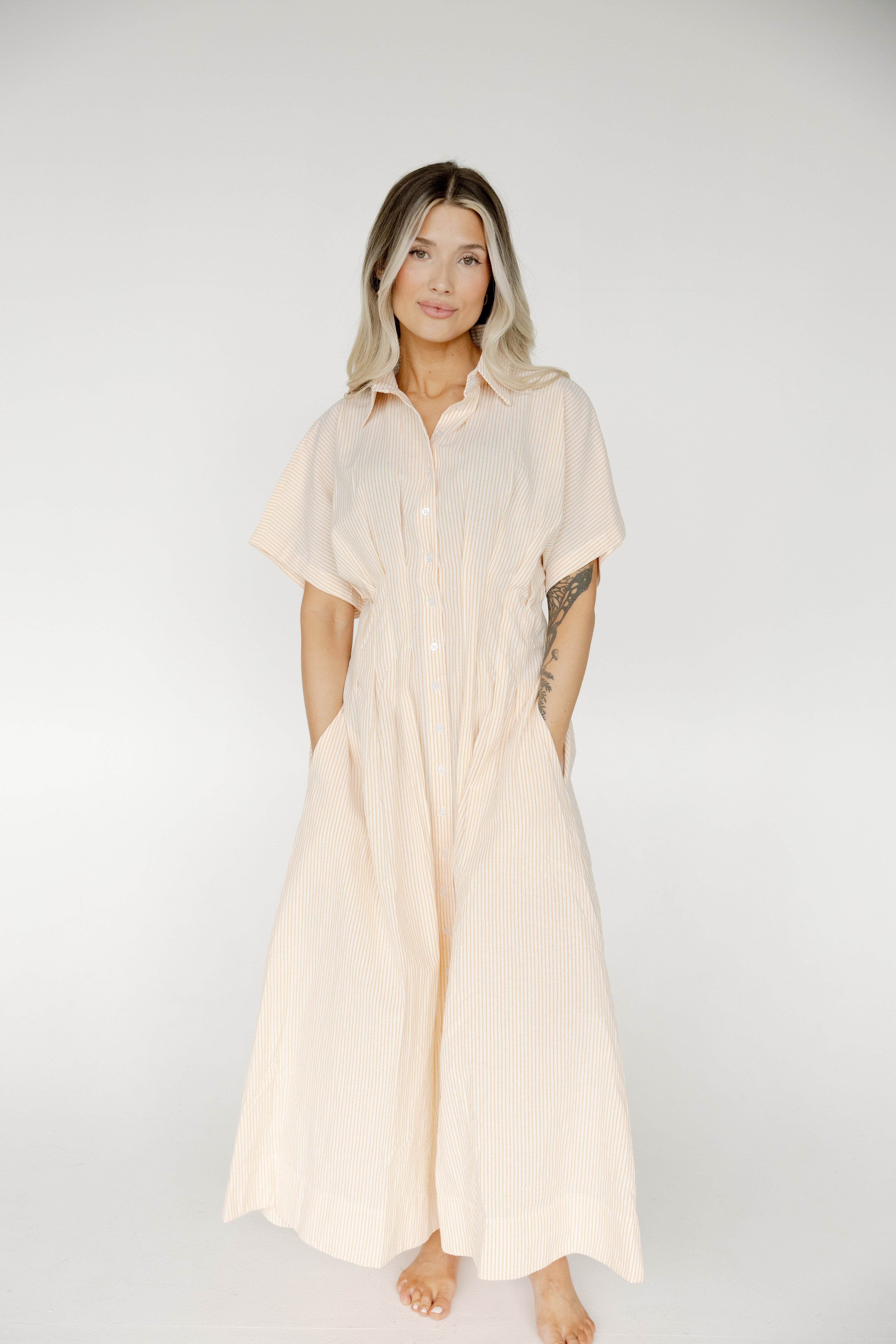 Evan Striped Cotton Dress