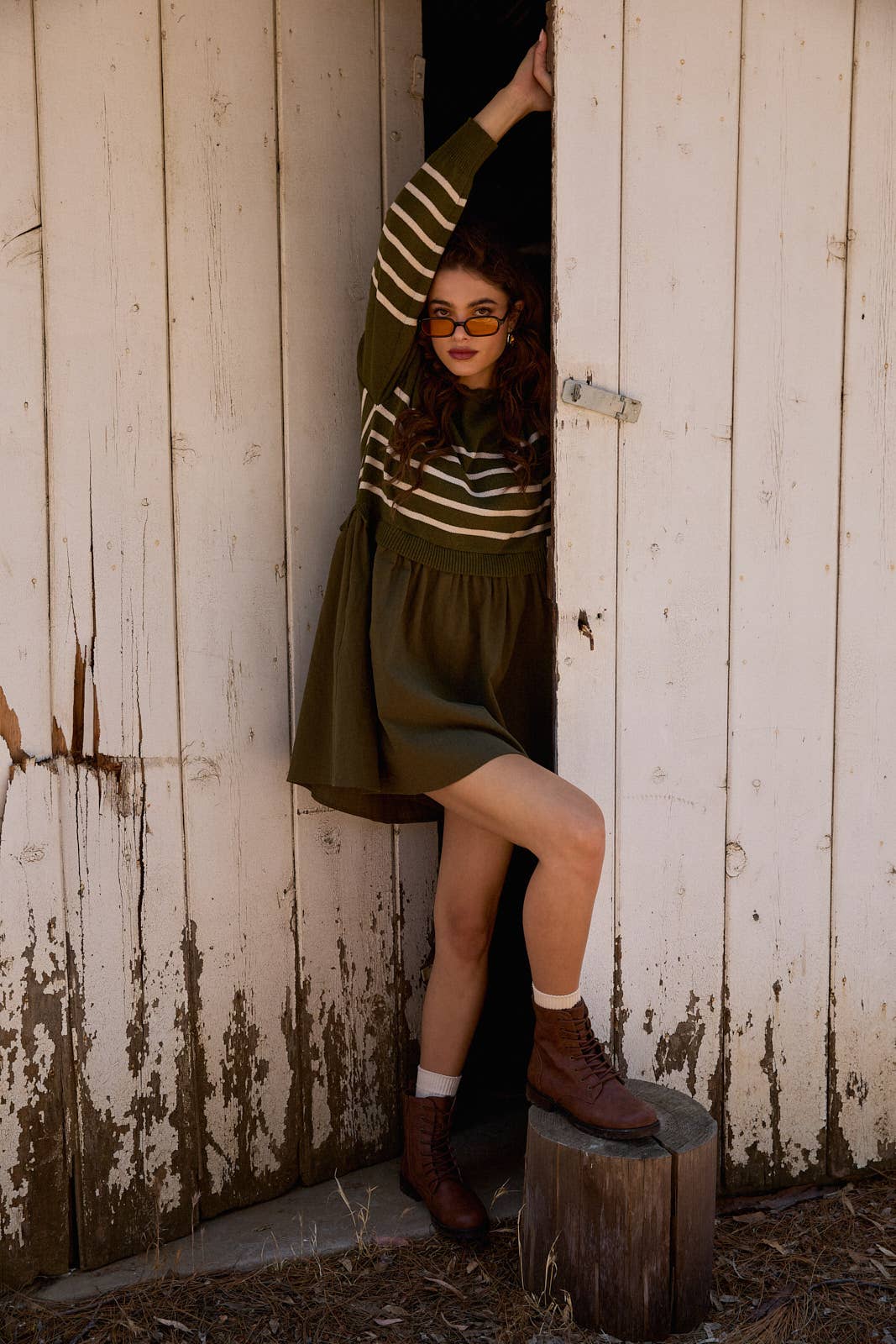 Benson Striped Knit Combo Dress