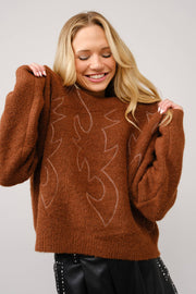 Ava Western Boot Stitch Sweater