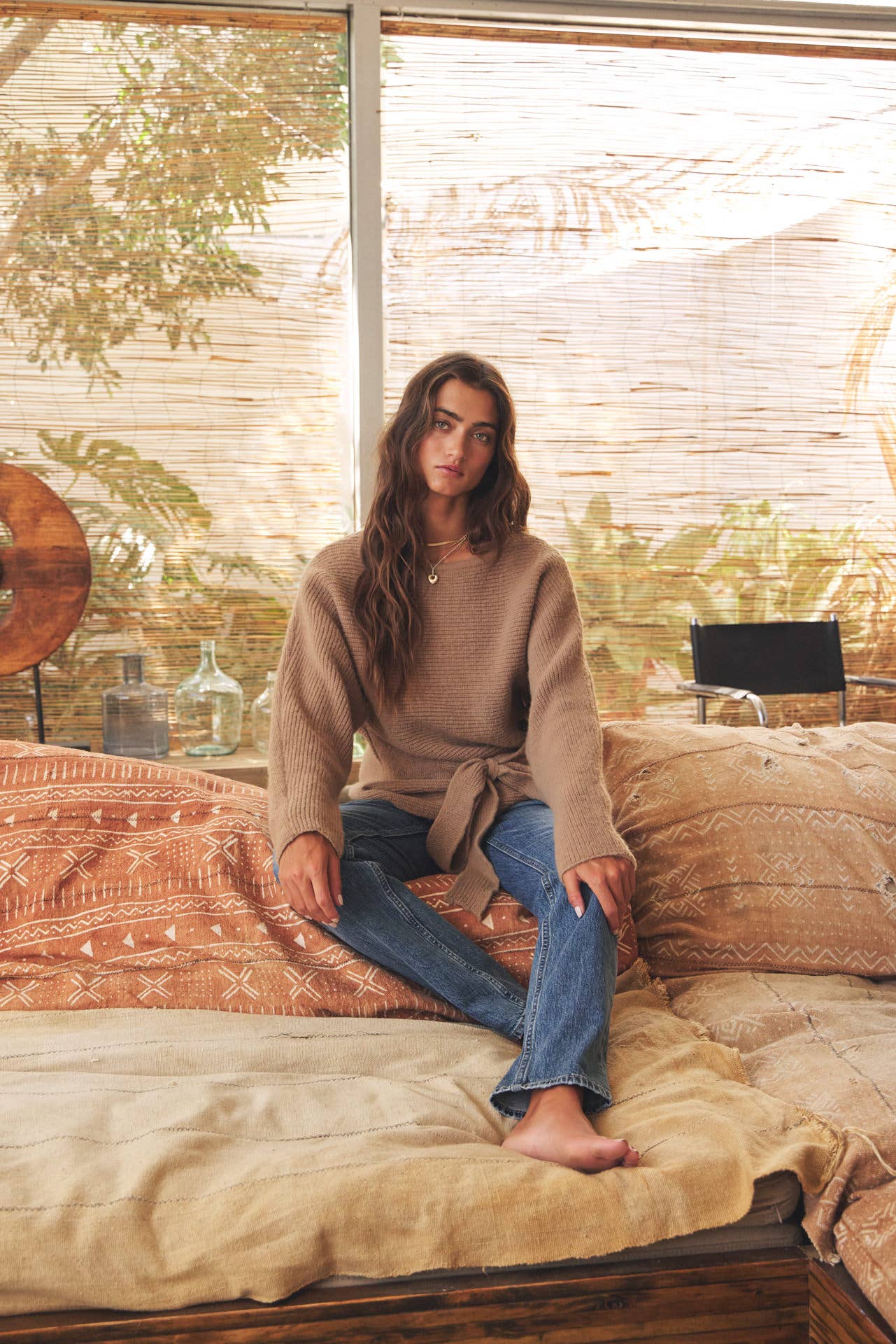 Nadia Relaxed Waist Tie Sweater FINAL SALE