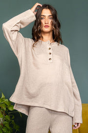 Nina Brushed Knit Henley | FINAL SALE