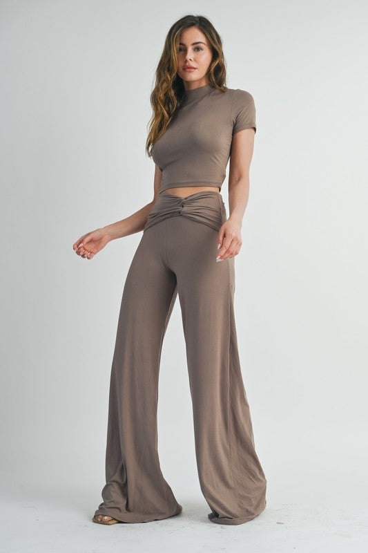Joslyn Wide Leg Twisted Waistband Set | FINAL SALE