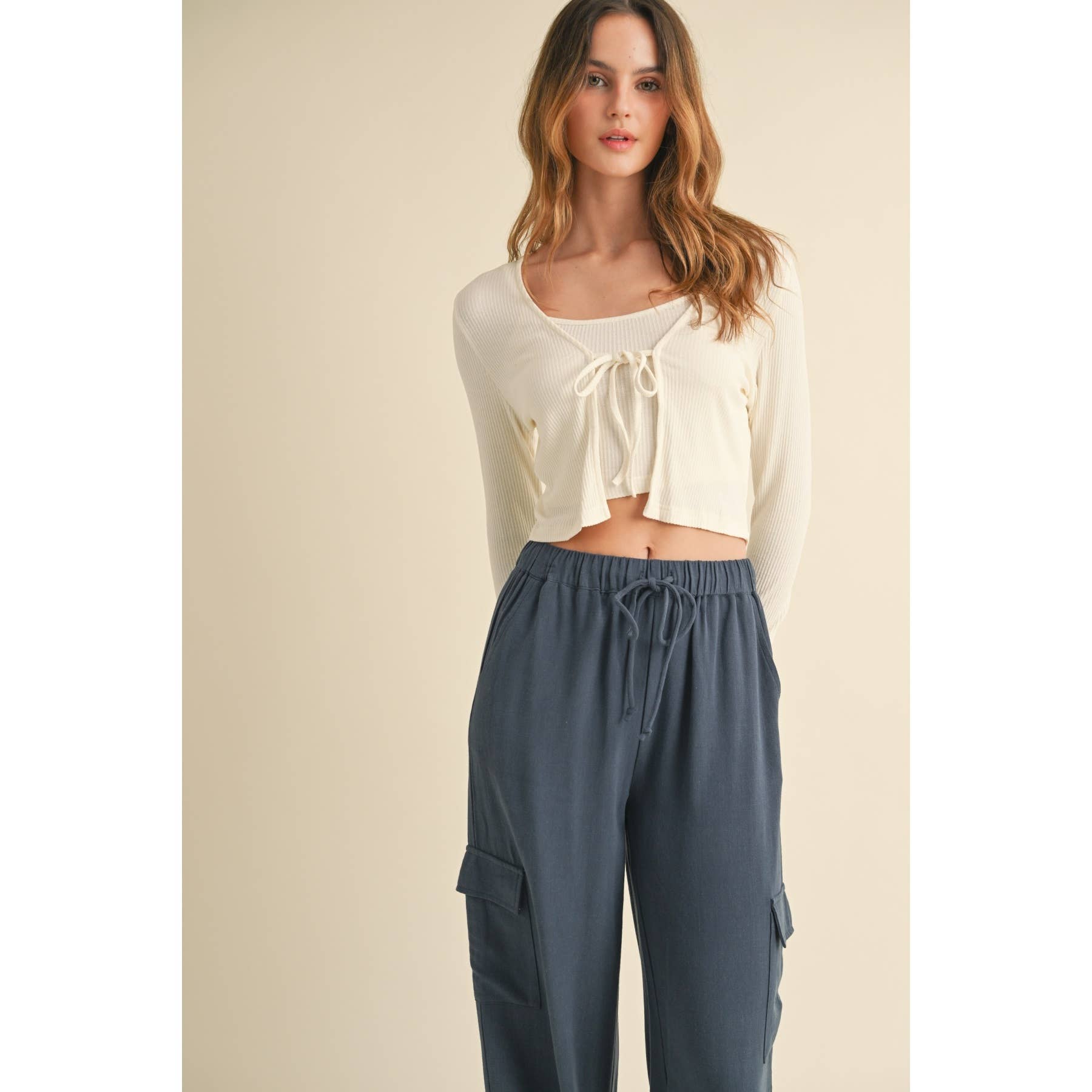 Paloma Ribbed Knit Cardi and Tank Set