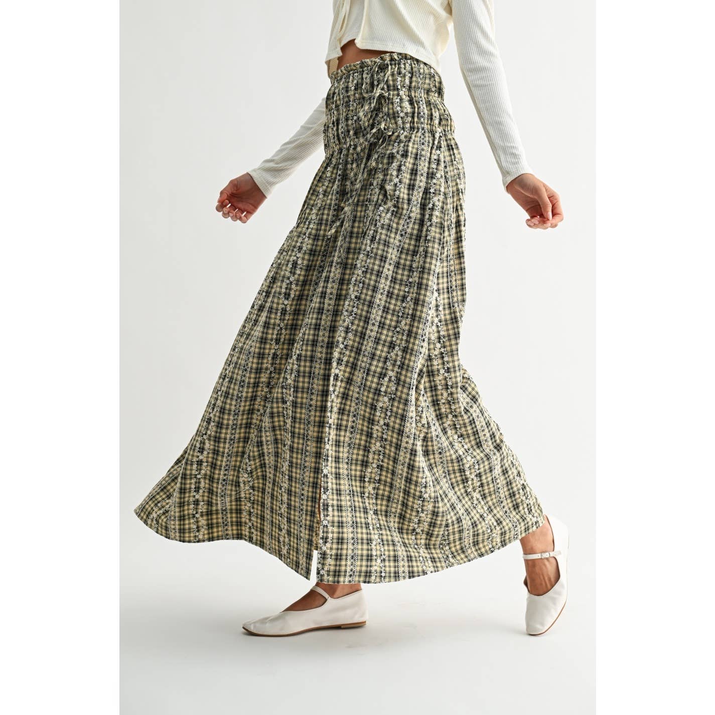 Scheana Plaid Maxi Skirt