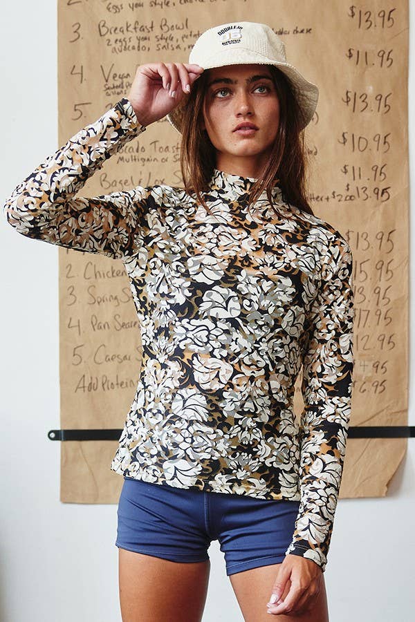 Tiffany Mock Neck Floral Lace Top FINAL SALE