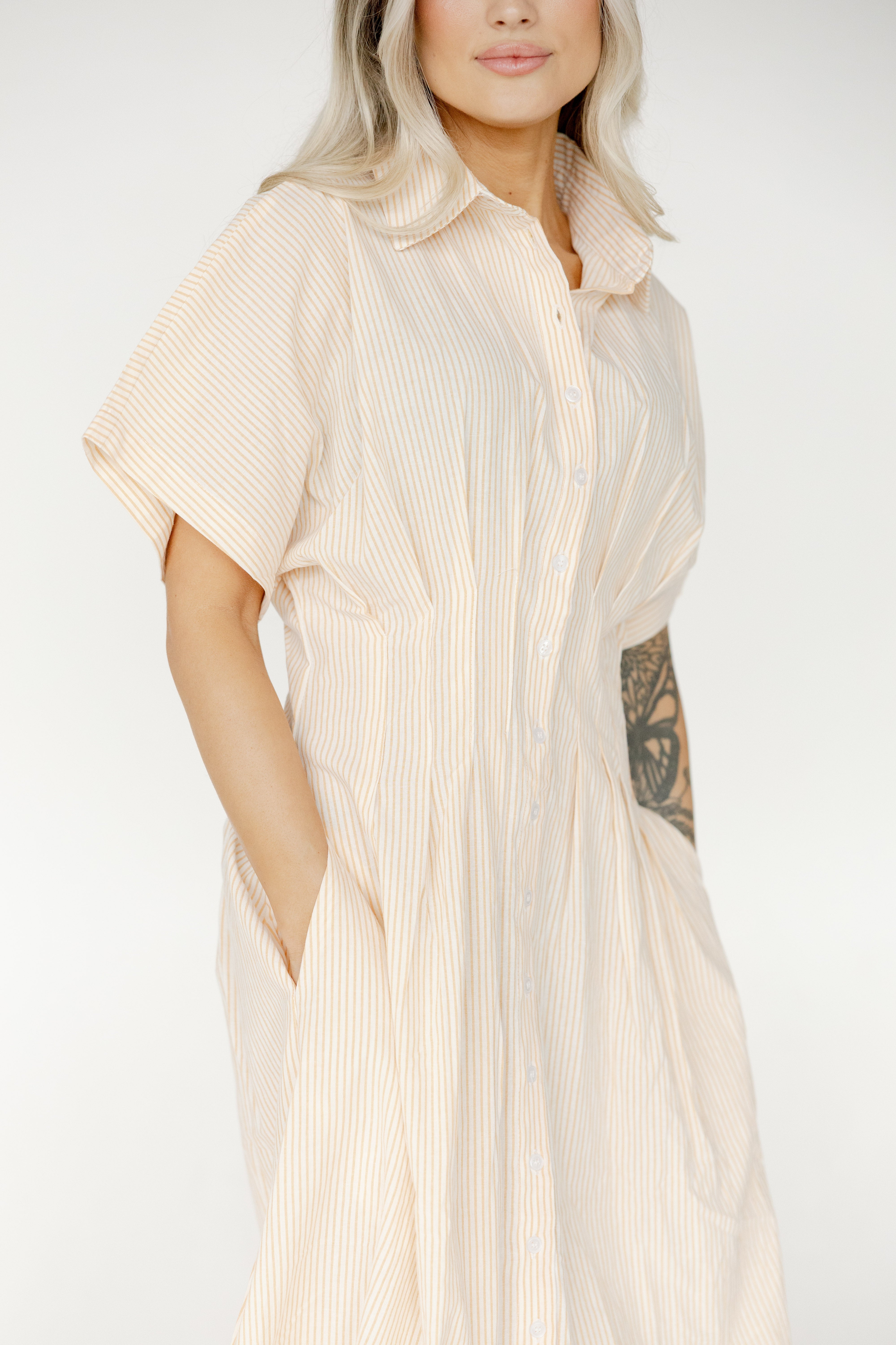 Evan Striped Cotton Dress