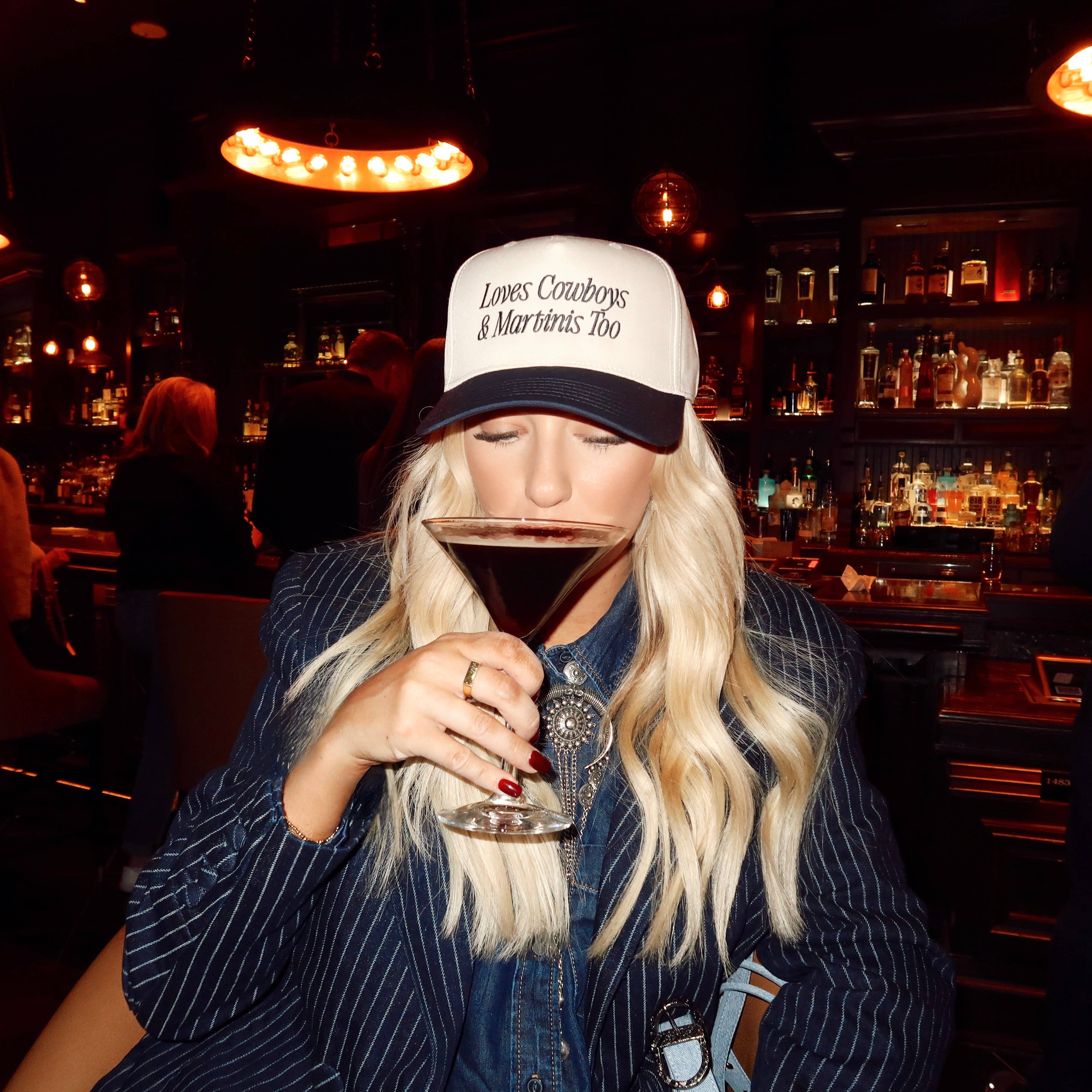 Loves Cowboys & Martinis Too Embroidered Hat
