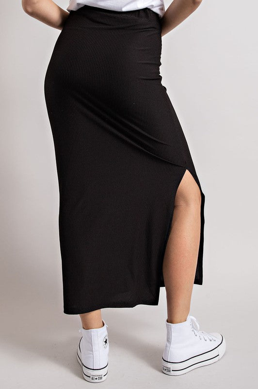 Ashley Ribbed Knit Midi Skirt | FINAL SALE