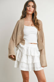 Molly Wide Sleeve Knit Crop Cardigan FINAL SALE