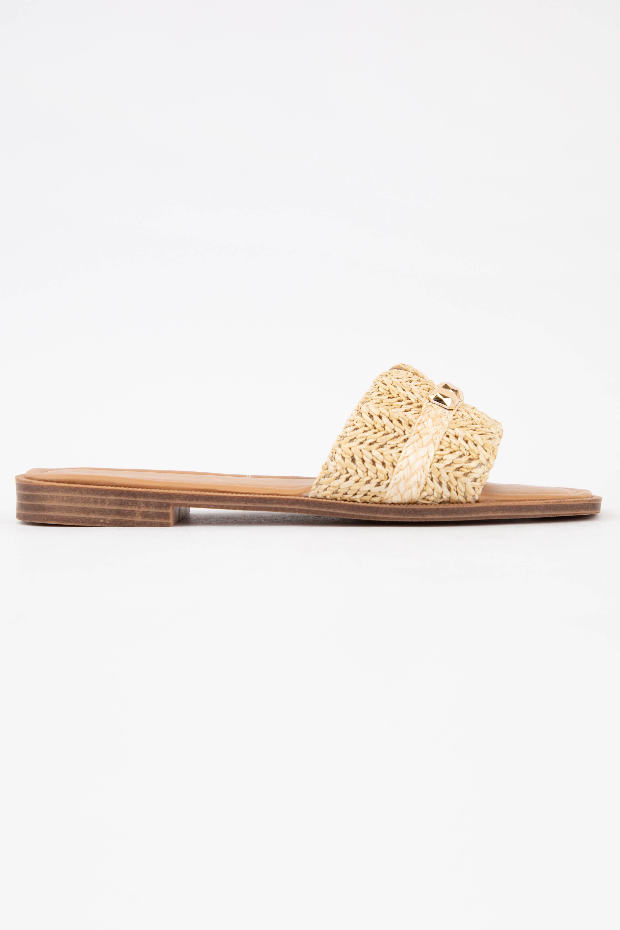 Braylo Embellished Raffia Sandals FINAL SALE