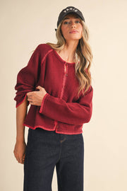 Yana Contrast Blanket Stitch Cardigan