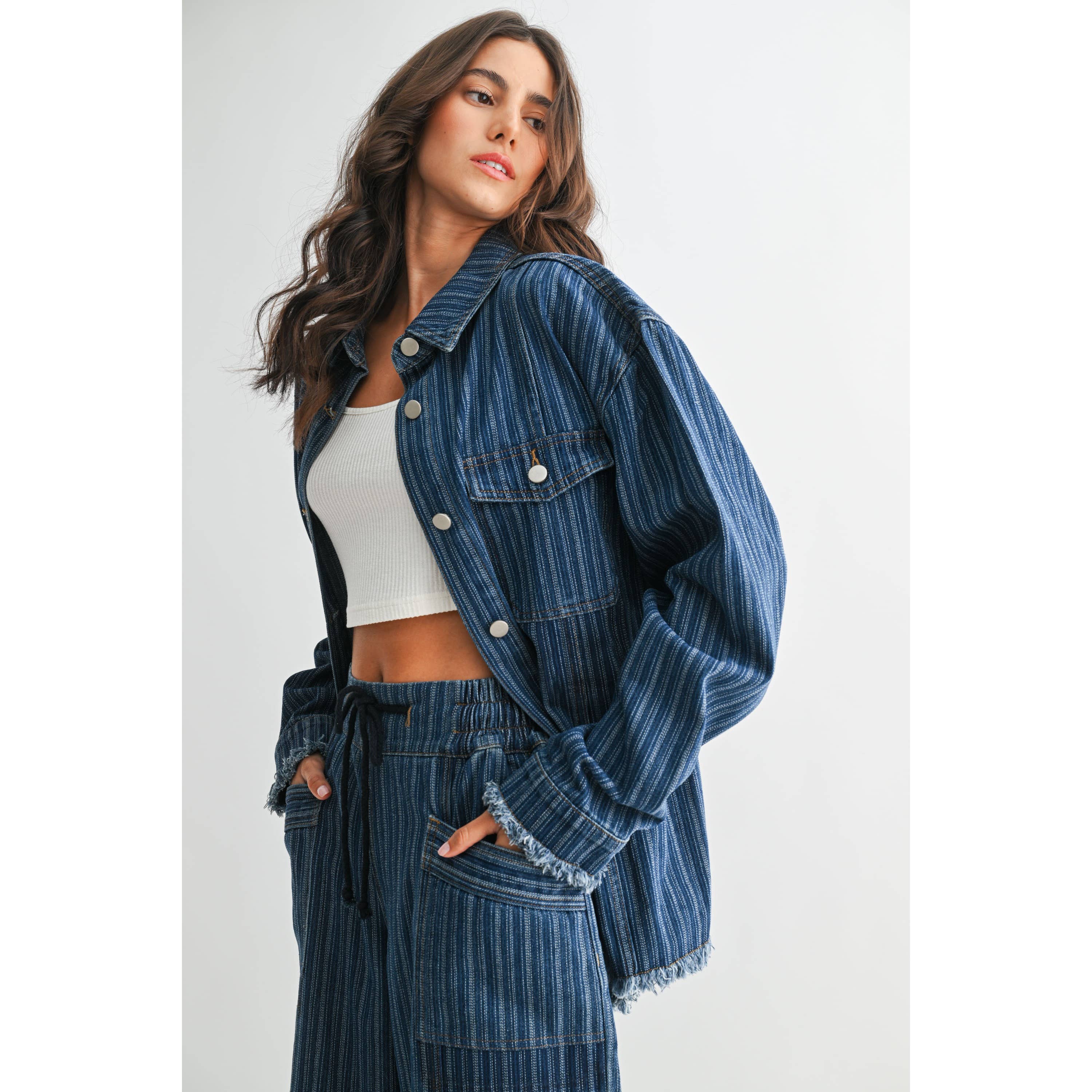 Ella Striped Denim Jacket