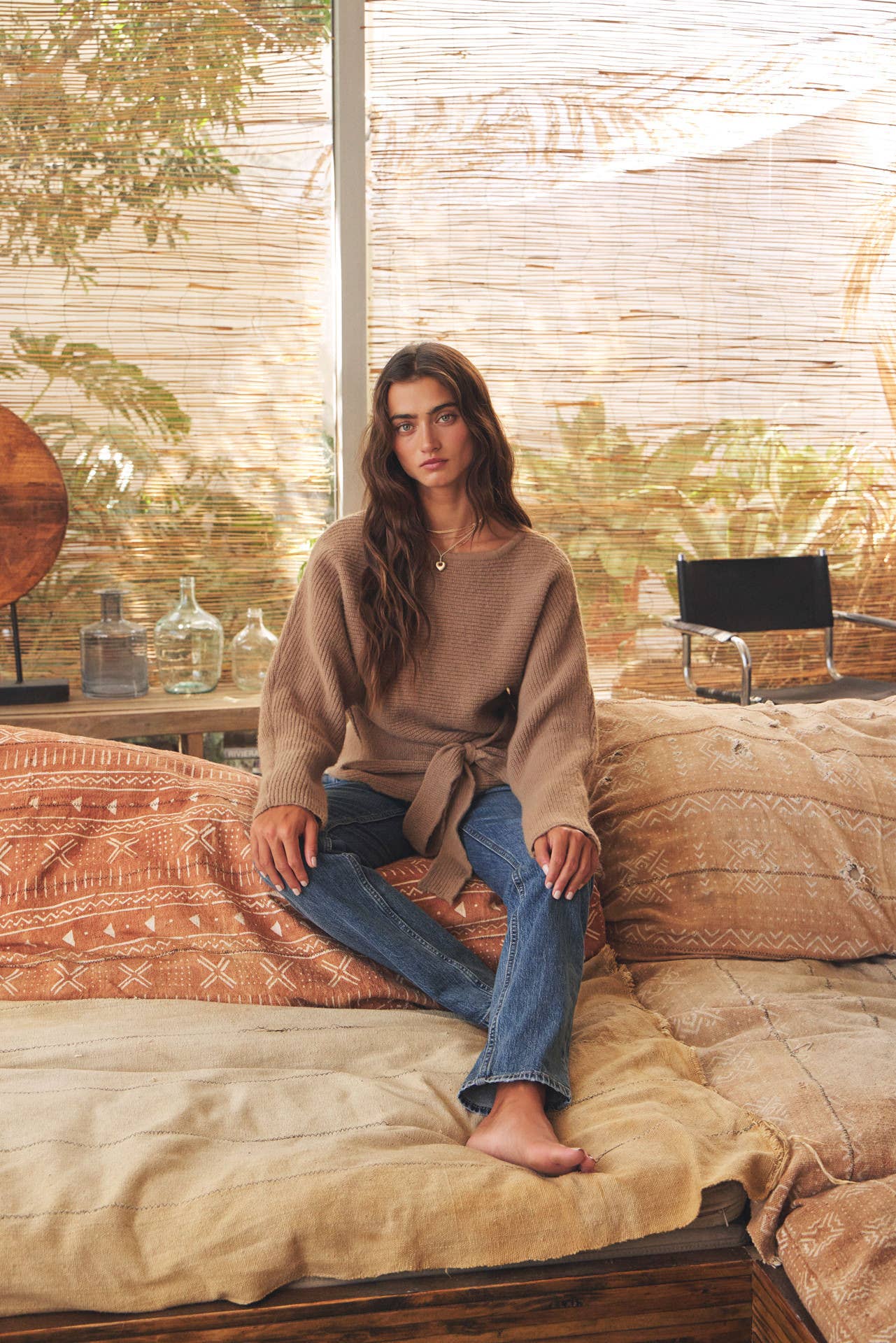 Nadia Relaxed Waist Tie Sweater FINAL SALE