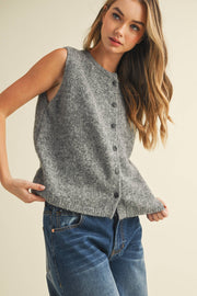 Chloe Button Sleeveless Vest