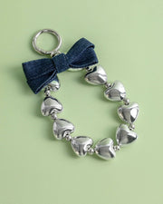 Denim Bow Looped in Love Bag Charm