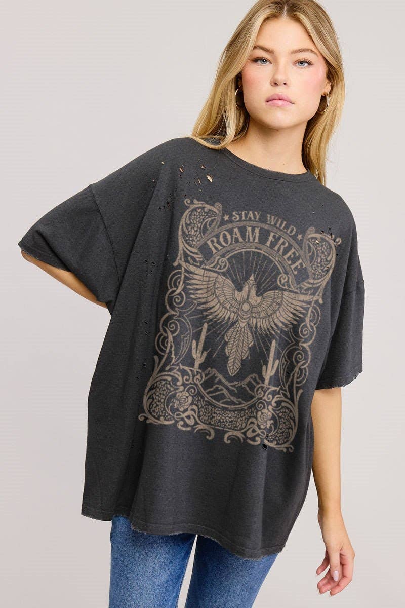 Annan Stay Wild Distressed Tee