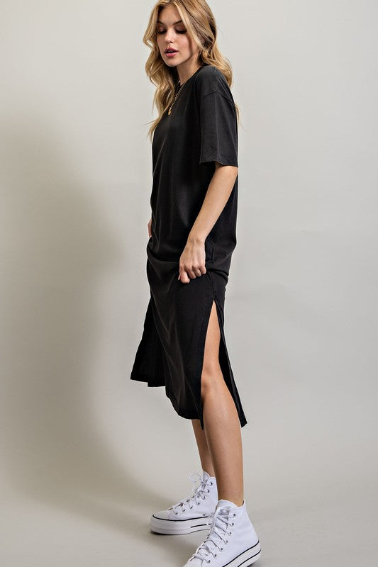 Naomie Washed Cotton T-Shirt Dress | FINAL SALE