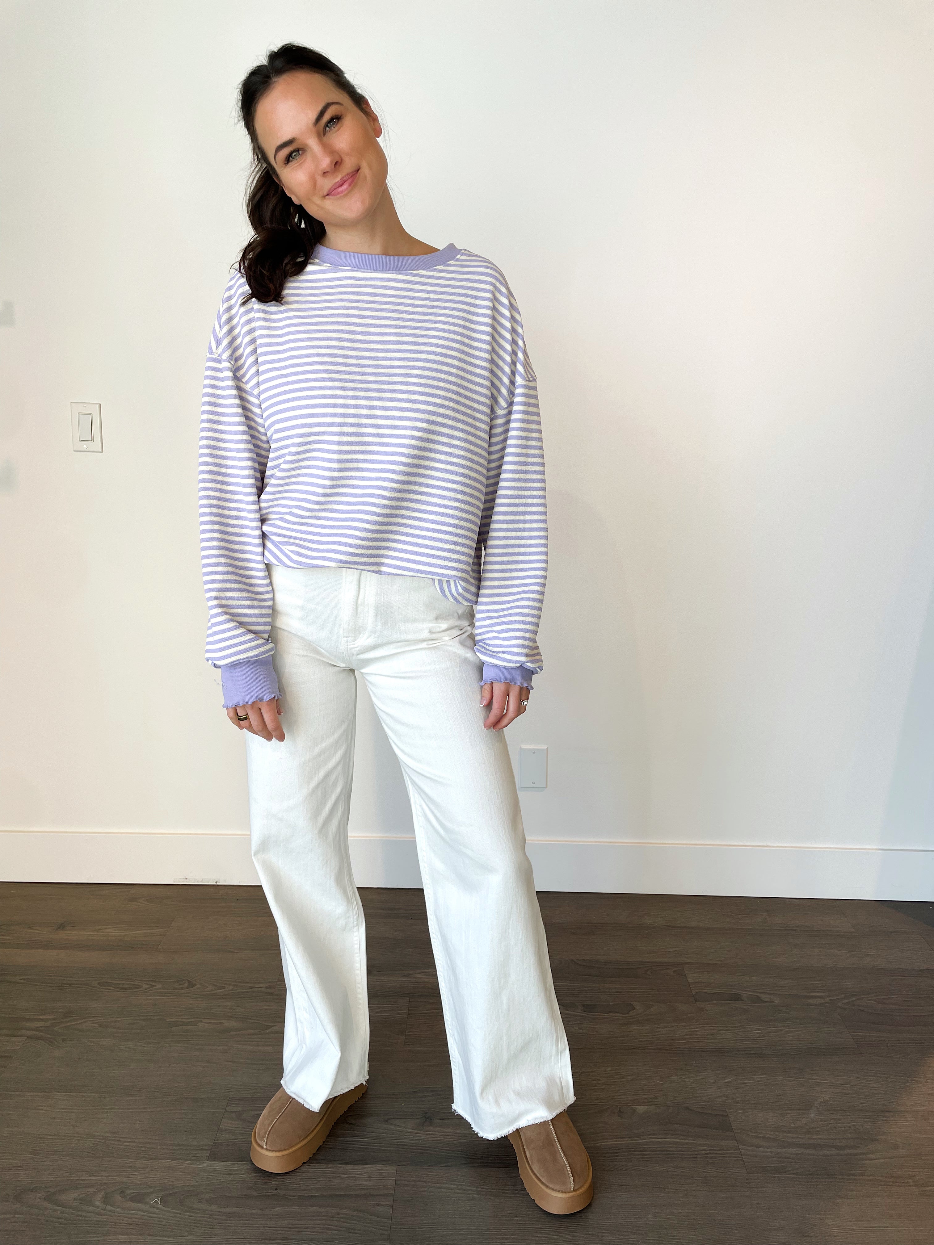 Sage Slouchy Stripe Pullover | FINAL SALE