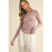 Chrishell Sheer Boat Neck Long Sleeve