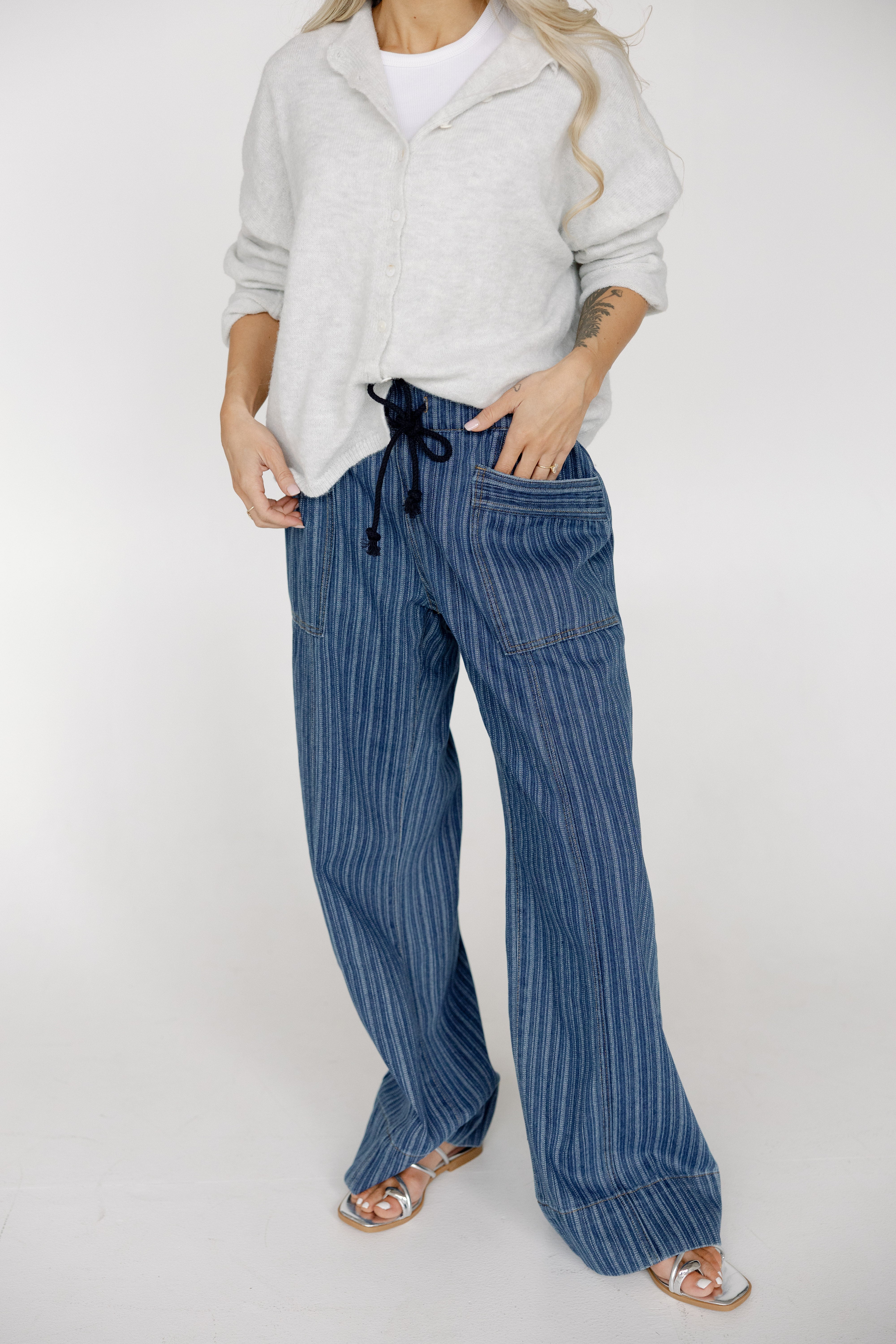 Ella Striped Denim Pants