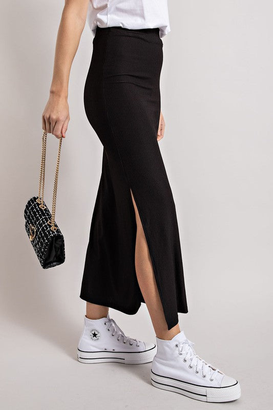 Ashley Ribbed Knit Midi Skirt | FINAL SALE