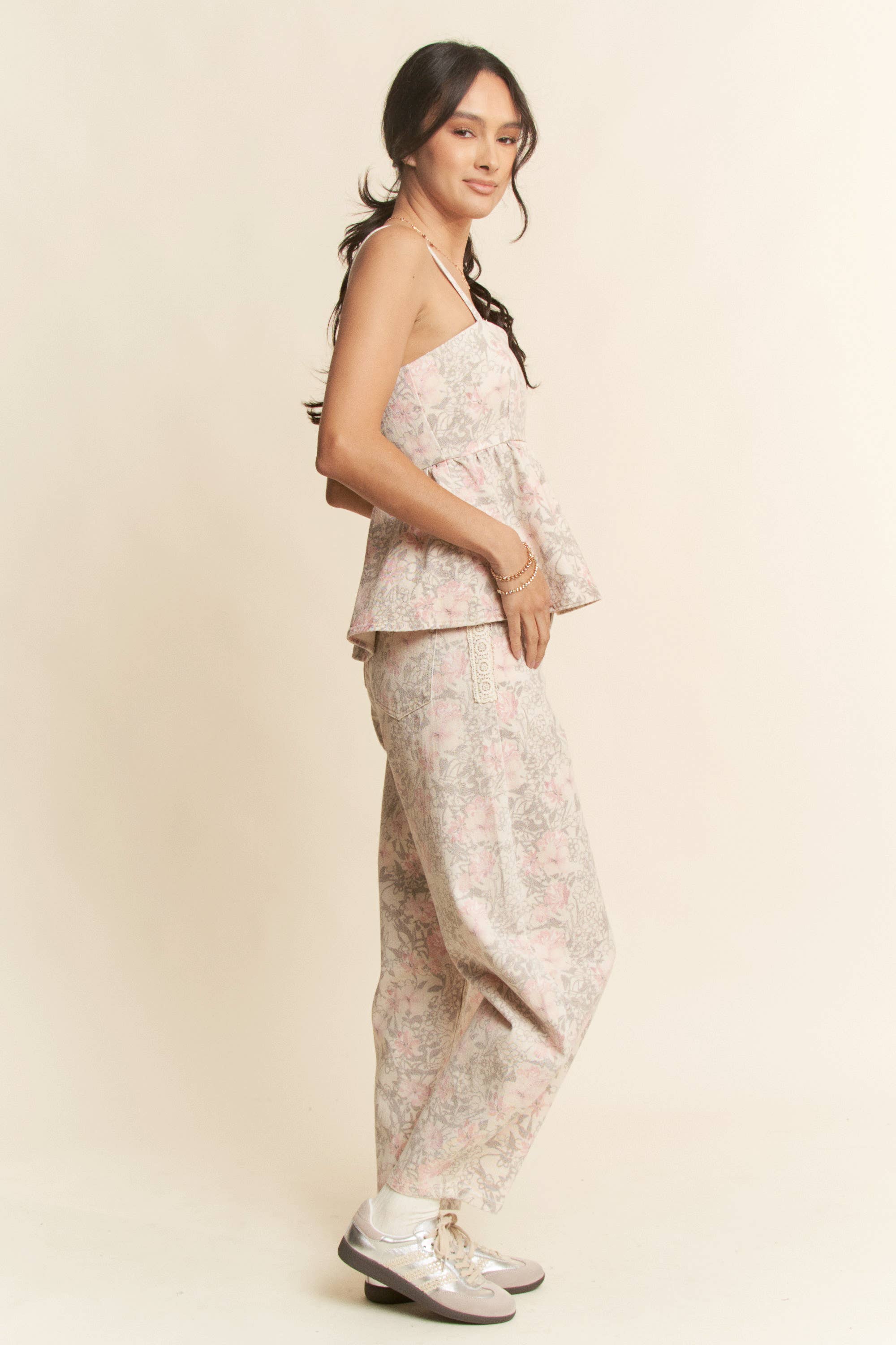 Belle Floral Peplum Tank FINAL SALE