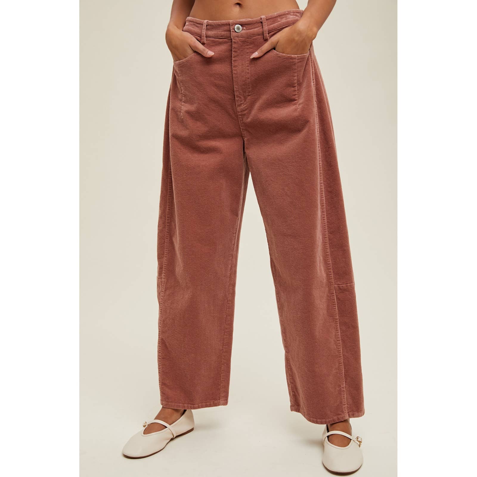 Belly Corduroy Wide Leg Pants