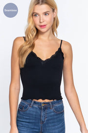 Chase Lace Detail Rib Knit Cami