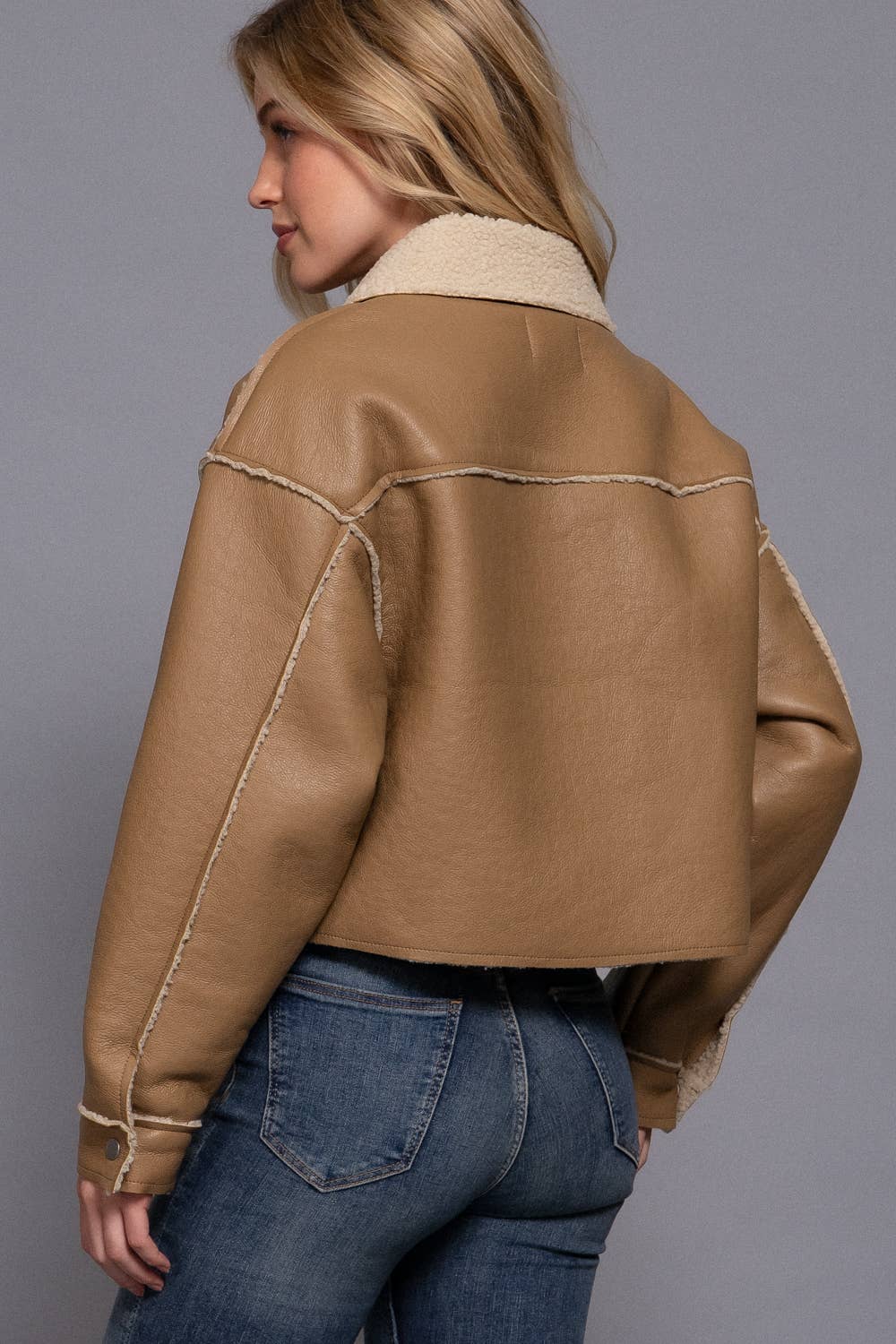 Carmen Faux Leather Inner Fur Jacket