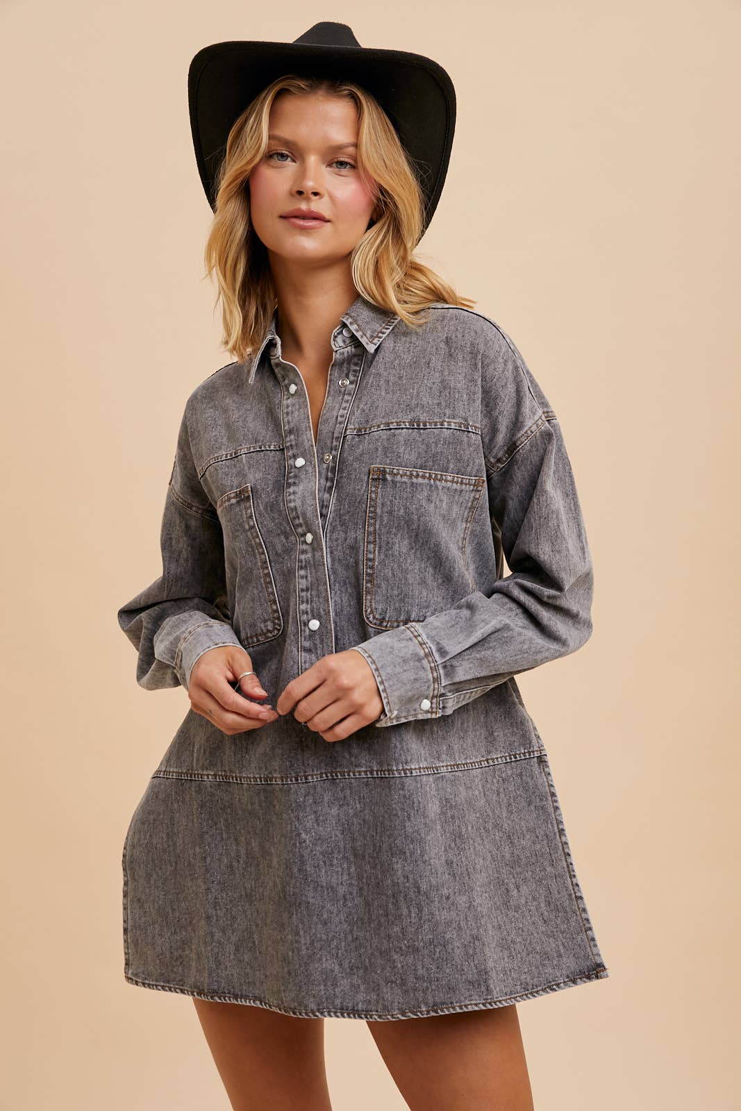 Alivia Vintage Washed Denim Tunic