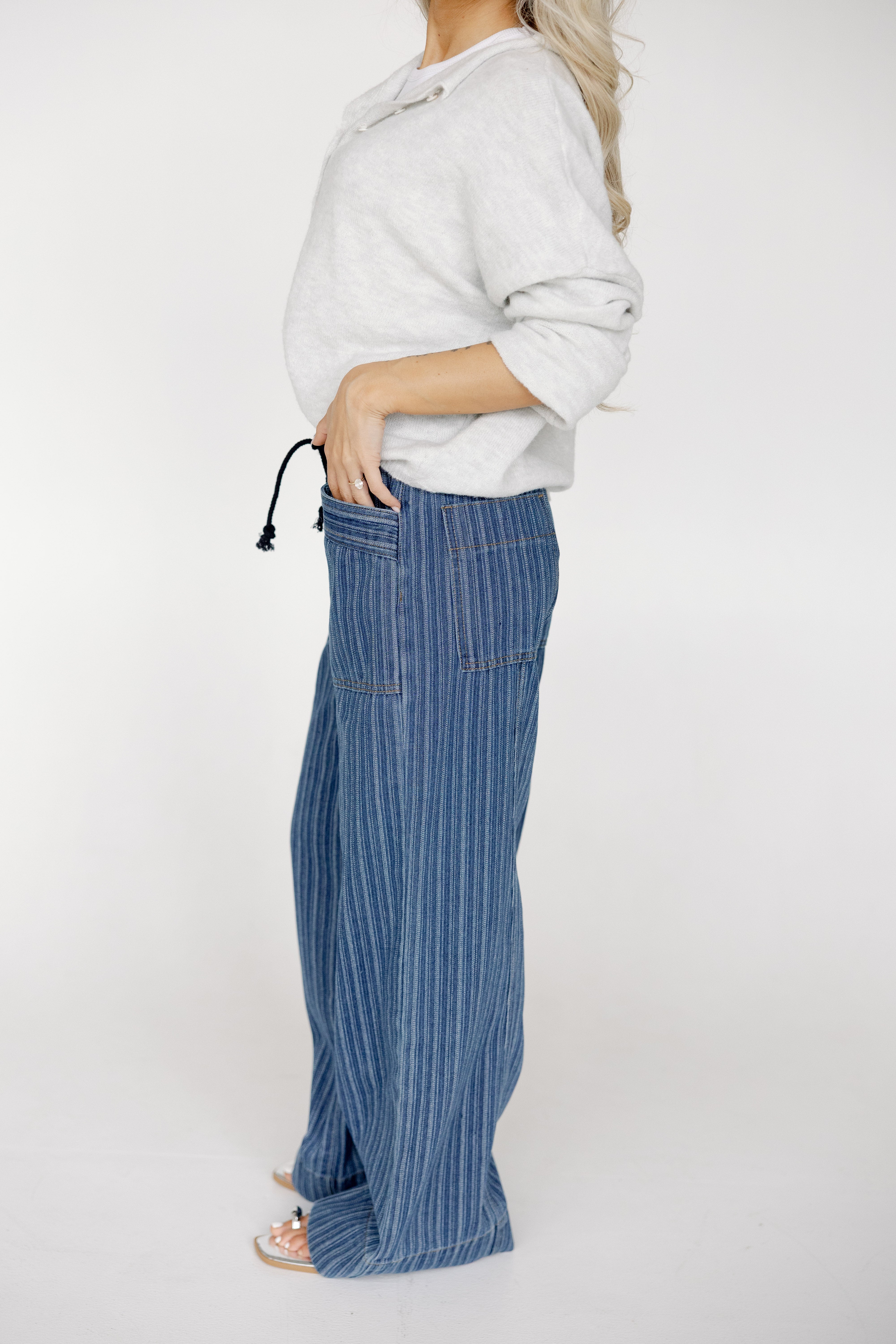 Ella Striped Denim Pants