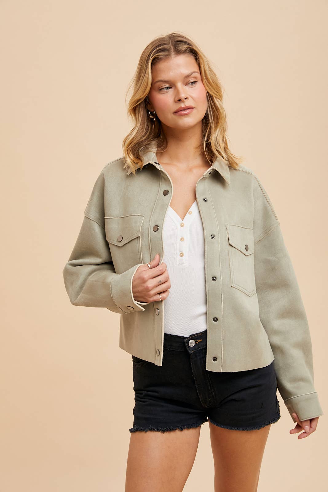 Addy Cropped Suede Jacket