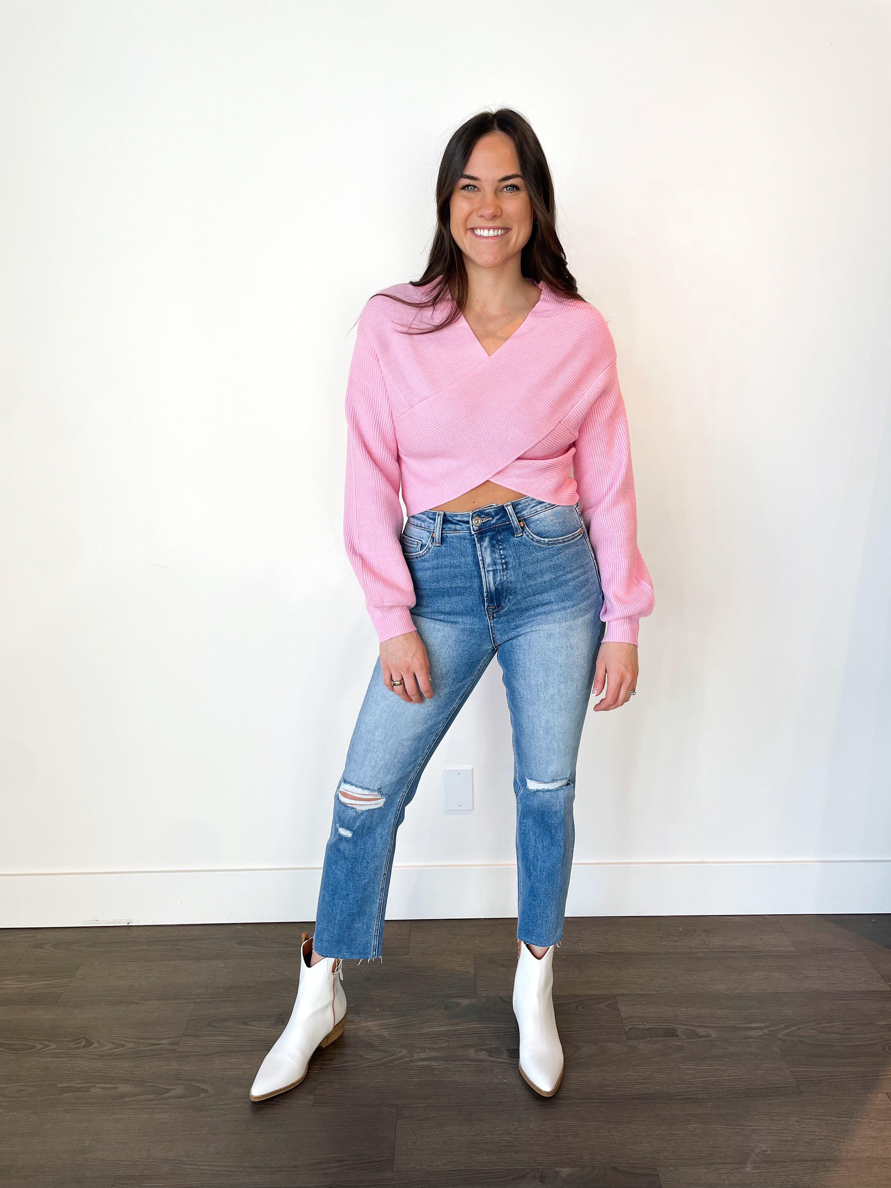 Kaya Crossover Knit Sweater | FINAL SALE