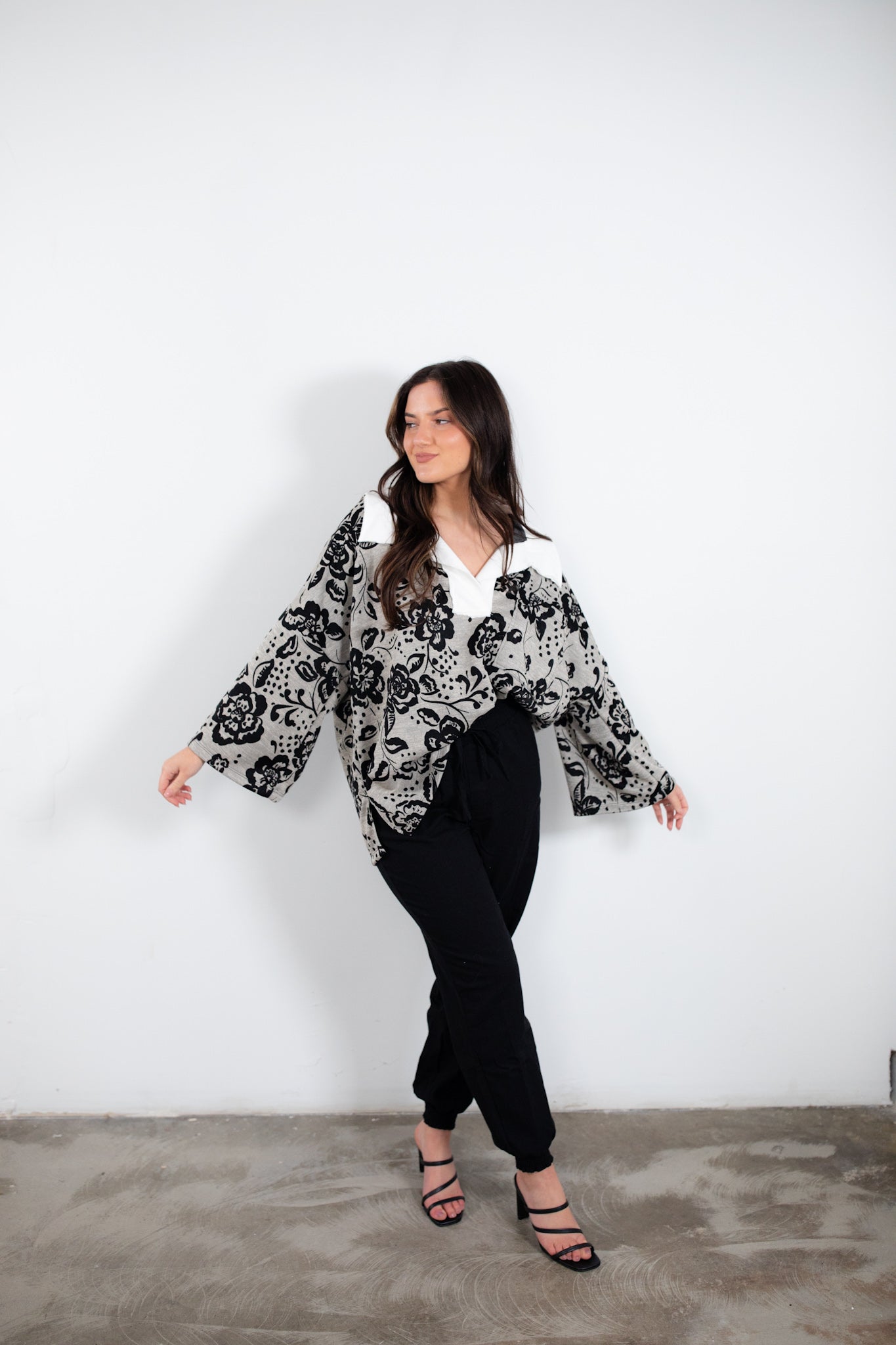 Daniela Open Collar Sweatshirt