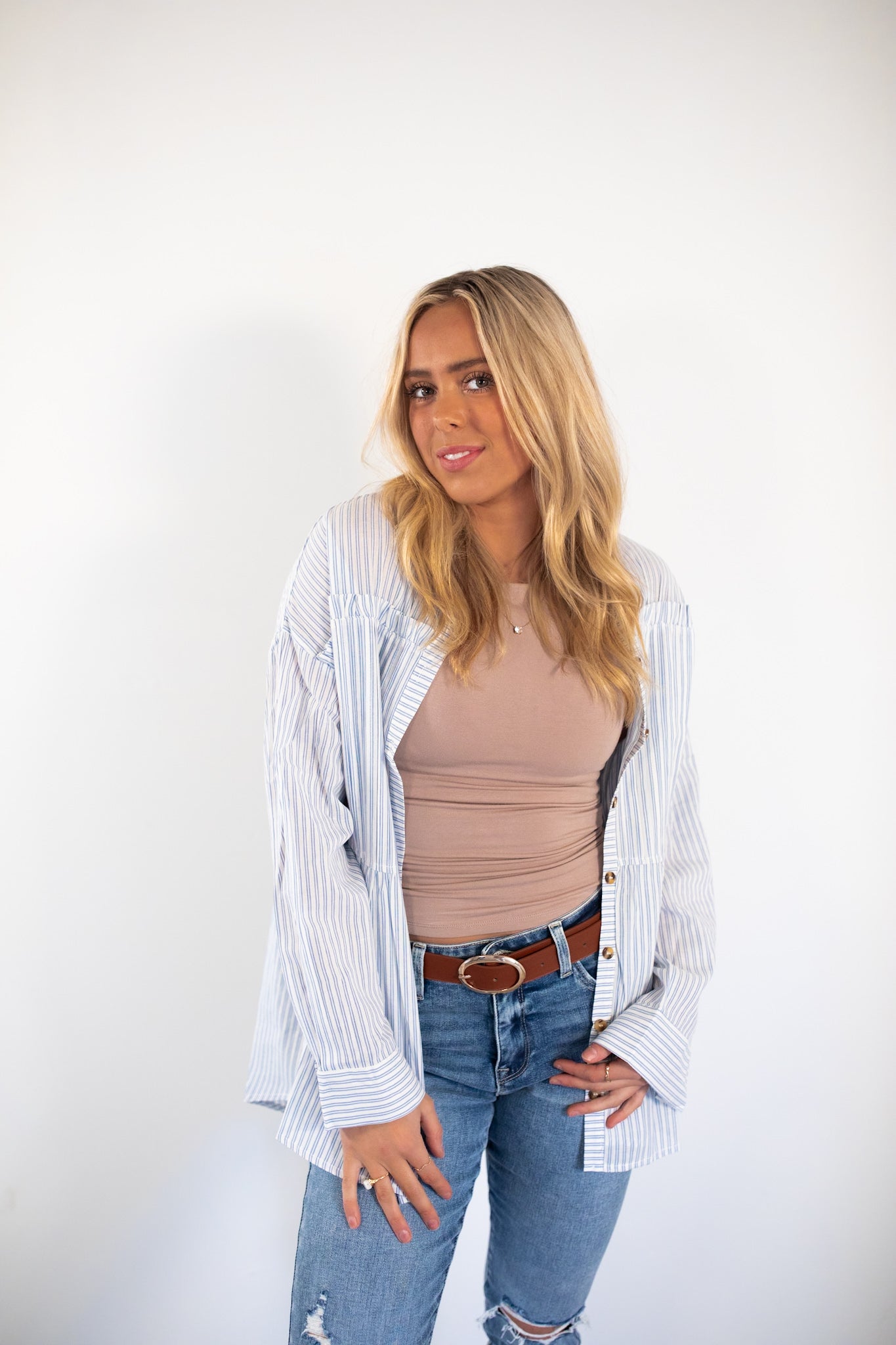 Lexi Mixed Stripe Button Down | FINAL SALE