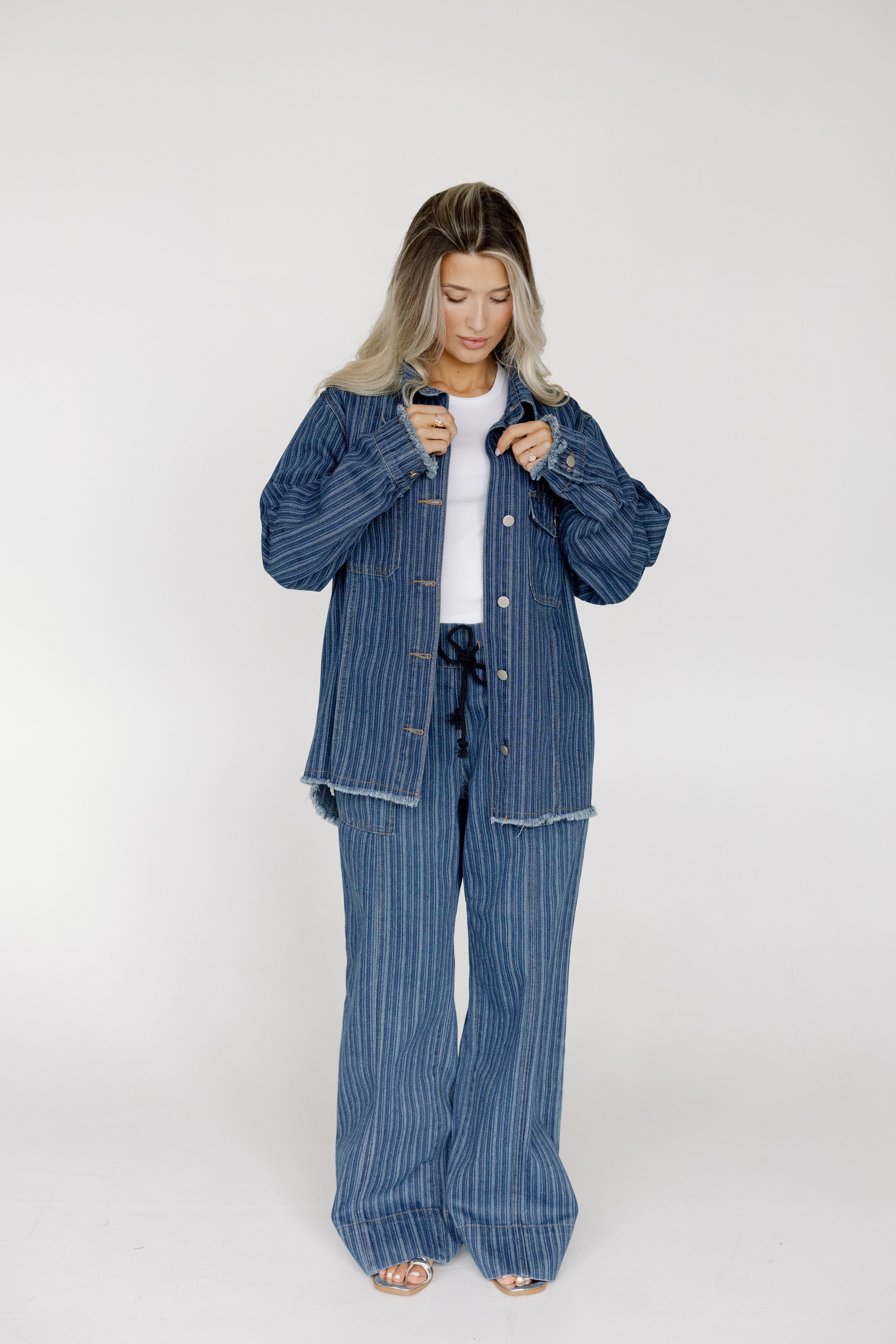 Ella Striped Denim Jacket