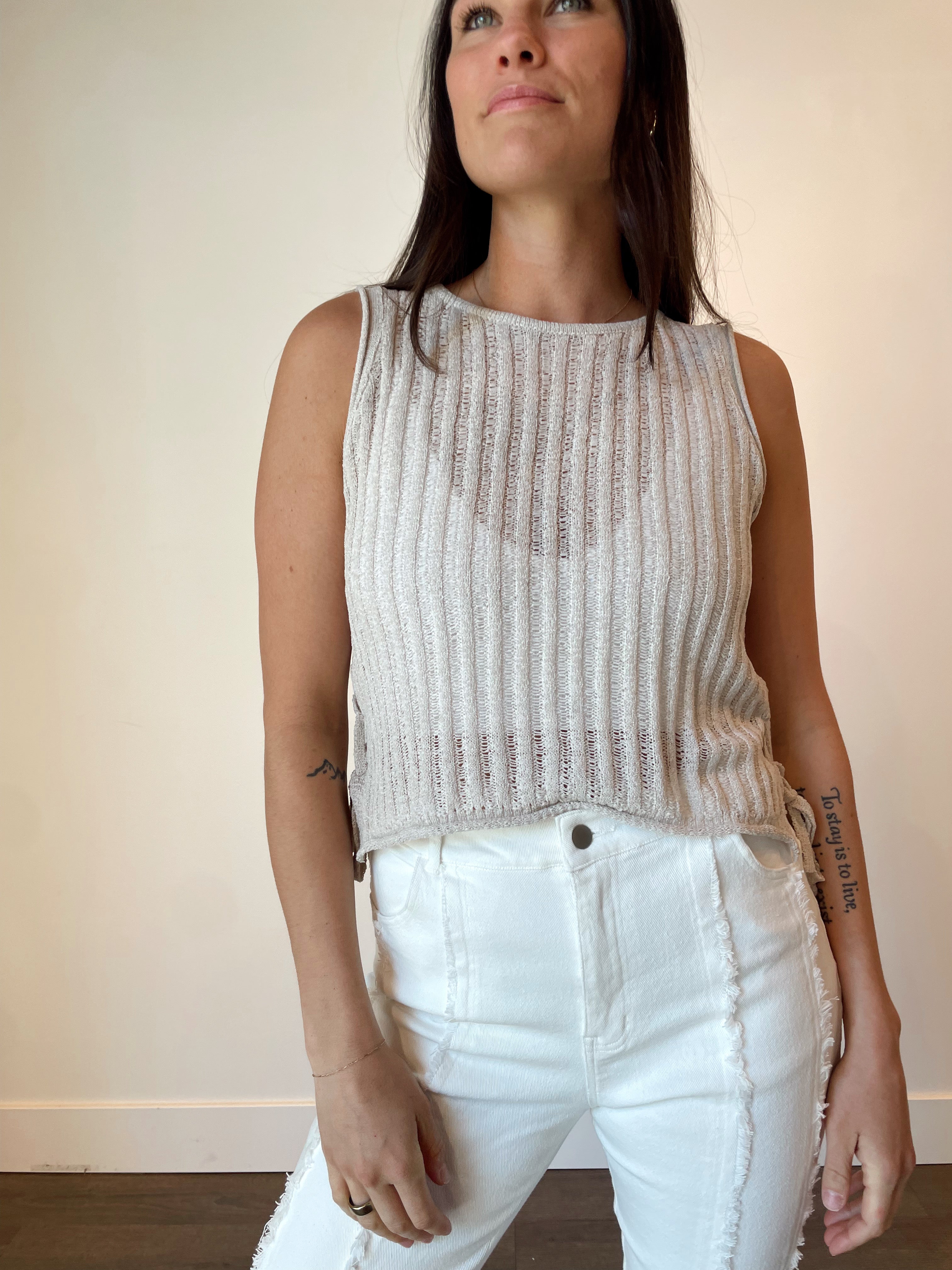 Raina Side Tie Knit Tank FINAL SALE