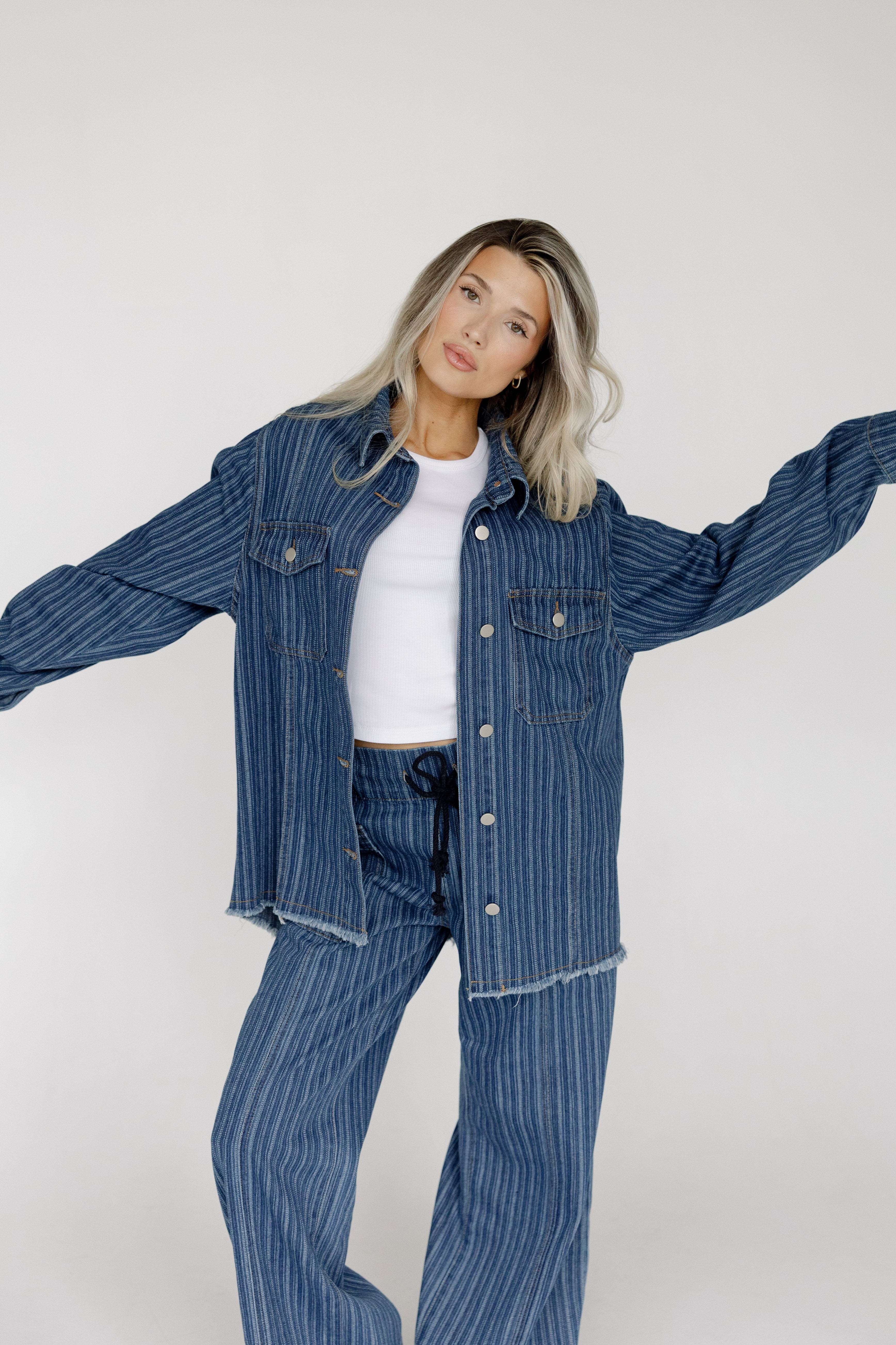 Ella Striped Denim Jacket