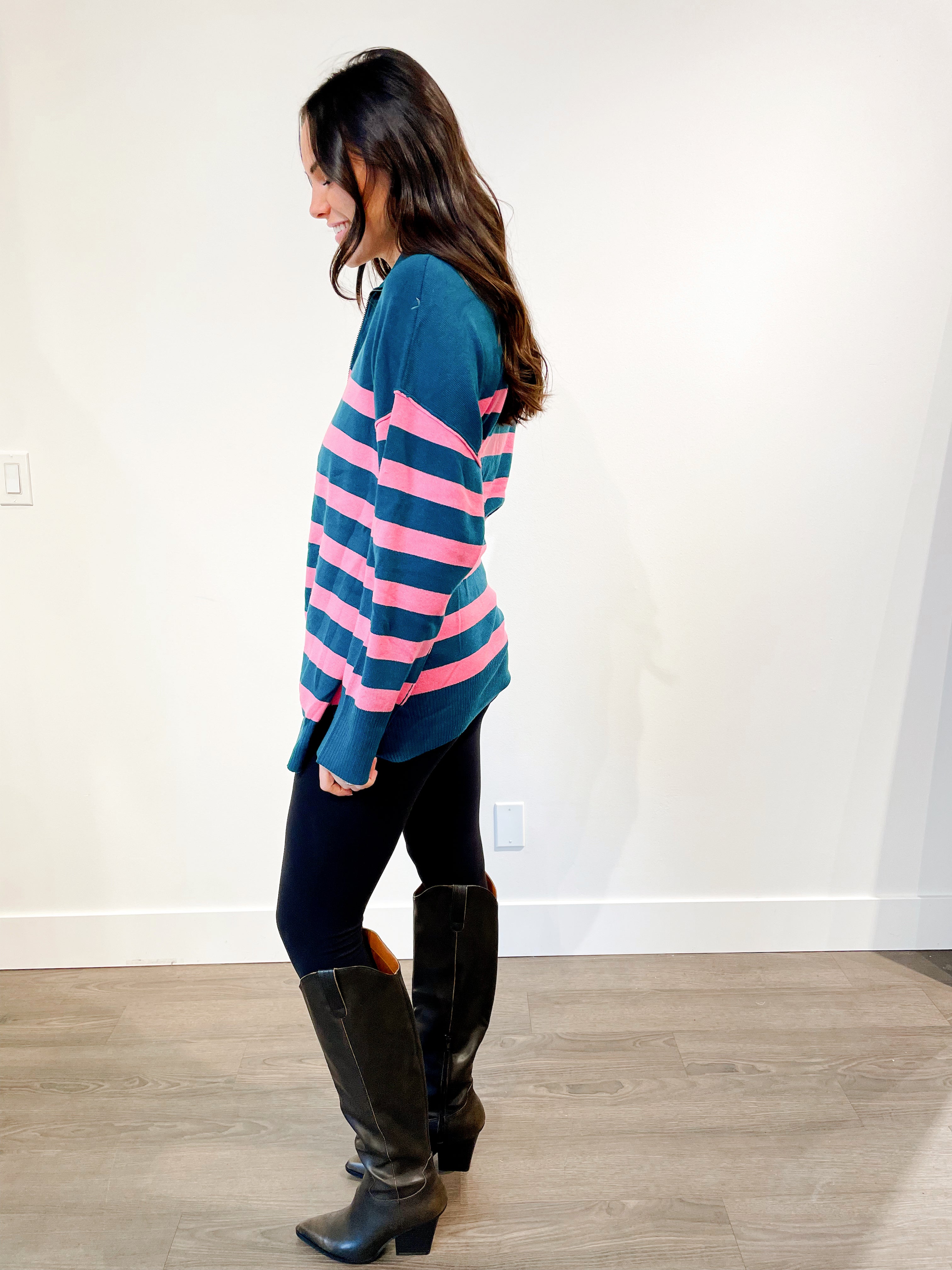 Tish Striped Quarter Zip Pullover | FINAL SALE