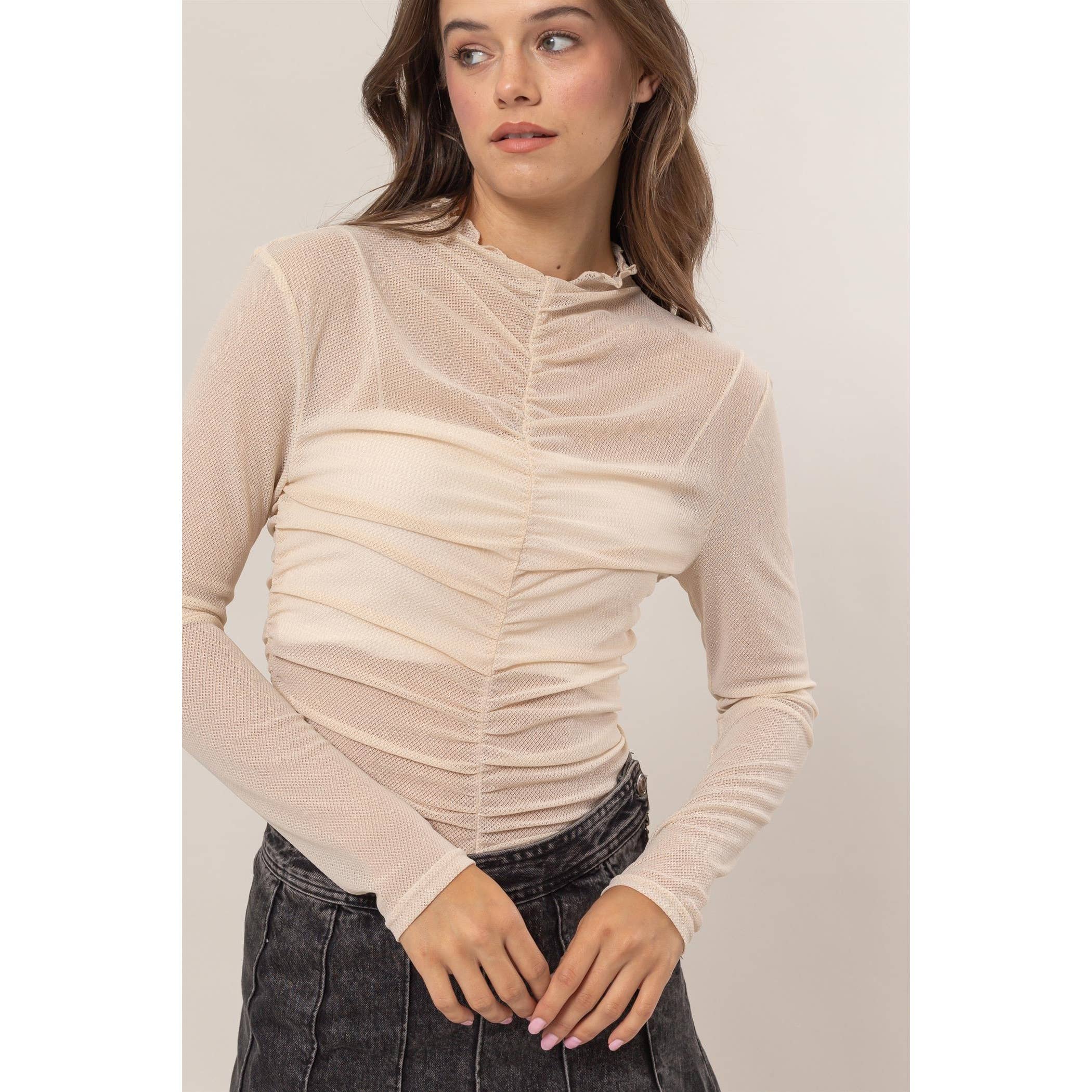 Deanna Mesh Ruched Top | FINAL SALE